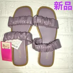【新品タグ付き】2PINK シャーリングサンダル Lサイズ 中紫のサムネイル