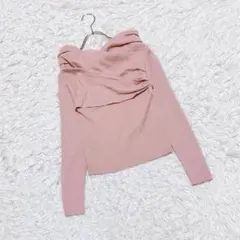 【ミームセレクト】　タックデザインドレープオフショルダーニット　（Ｆ）のサムネイル