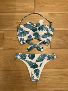 ALEXIA STAM リーフ柄ビキニ上下セット　バンドゥビキニ