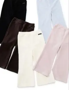 petit main カットコールフレアパンツ 水色