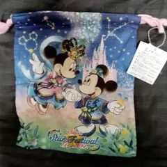 タグ付き新品ディズニーランド、シー七夕巾着ポーチスターフェスティバル