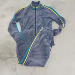 adidas ジャージ上下セット グレー ストライプ