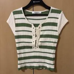 マウジー　ストライプカットソーのサムネイル
