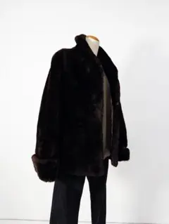 vintage フェイクファージャケット　ムートン　レディース古着