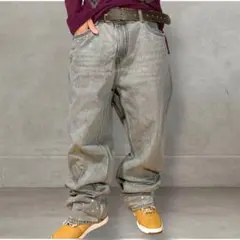 LEVI’S ワイドデニム バギー ヒゲ グレー W32 1859
