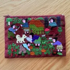 新品◎ハンドメイド◎ラオス山岳民族◎刺繍ポーチのサムネイル
