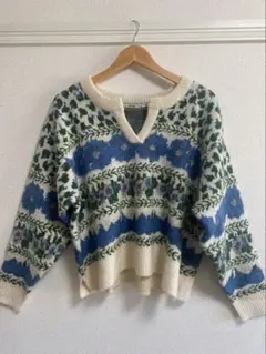 niko and ... 花柄ニットセーター Lサイズ