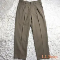 L.L.Bean スラックス　ワイドパンツ　ベージュ　ウエスト32のサムネイル