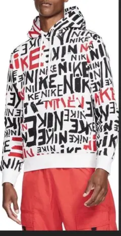 NIKE ロゴプリント フード付きパーカー