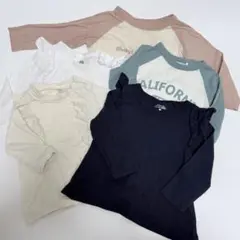 女の子 子供服 長袖 Tシャツ 5枚セット まとめ売り 60-90