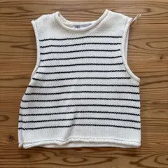 ZARA ボーダー ニットベスト Lサイズ