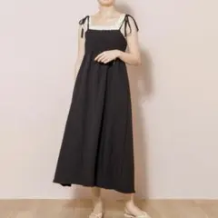 flower フラワー ナチュラルキャミ ワンピース ブラック free