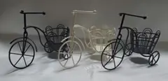 自転車型 ワイヤーバスケット 置物 3個セット