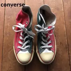 【レア】converse ハイカット スニーカー《 red×green》24㎝