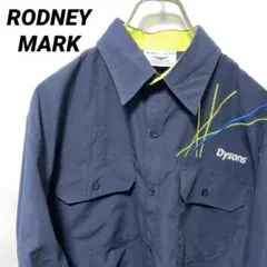 T-155 RODNEY MARK ワークシャツ 長袖 L 企業刺繍USA古着