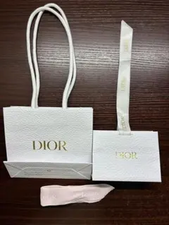 DIOR ホワイトショップ袋とリボンセット