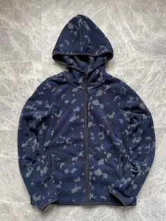 00s OLD UNIQLO 短丈　迷彩フリースジップパーカー M