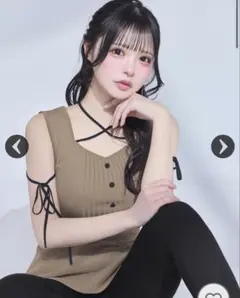 ミシェルマカロン リボンニットフレアチュニック