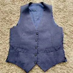 スーツ ベスト ジレ フォーマル　ネイビー S/M
