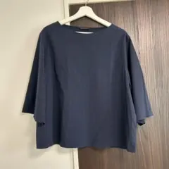 THE ROW ザロウ　ネイビー ブラウス　XSのサムネイル