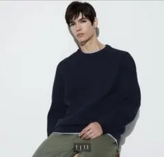 UNIQLO ウォッシャブル ストレッチ ミラノリブ クルーネックセーター M