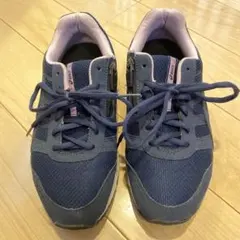 ASICS ゲルファンスニーカー　ネイビー ジッパー付き　23