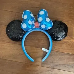 ミニー　カチューシャ　青い水玉