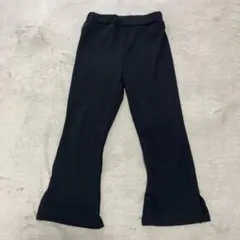ビーデスビー スリット入りリブ地フレアパンツ ブラック 100cmのサムネイル