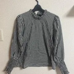 ZARA ギンガムチェック 長袖ブラウス