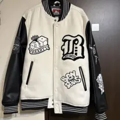 BEN DAVIS スタジャン Lサイズ ホワイト/ブラック【お値下げ交渉可】