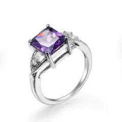 d*n様 【新デザイン12号小売27800円】925刻印大粒スクエアアメジストC