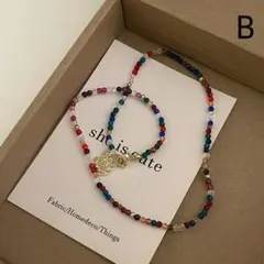 ビーズ ネックレス カラフル 韓国 欧米 最新 トレンド