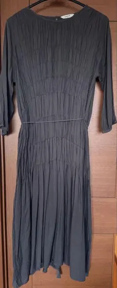 スタジオクリップ　ワンピース　チェック　フリーサイズ　墨色