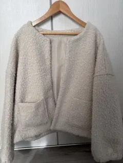 ホワイト ボアジャケット