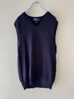 90s ポロbyラルフローレン コットンニット ベスト 古着 ポニー