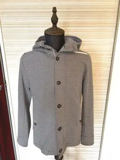 ストライプ柄フード付きジャケット