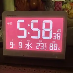 "祈願"ADESSO デジタル置時計 電波時計 温湿度計付き
