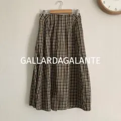 【ガリャルダガランテ】チェックスカート　ロング丈　綿 裏地付き ウエストゴム入り