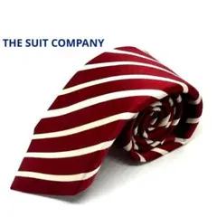 と*し様 THE SUIT COMPANY ネクタイ　赤×白　ストライプ　シルクのサムネイル
