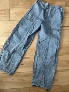 GU ジーユー コクーンジョガープルオンパンツ ライトブルー Mサイズ