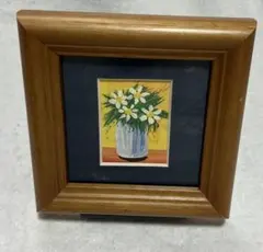 バラの花 油彩画 木製フレーム付き バラの花瓶 水彩画 木製フレーム付き - メルカリ