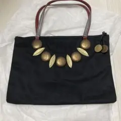 VAGRIÉ 黒 赤 円形装飾 ハンドバッグ - メルカリ