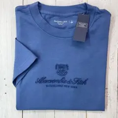 生地感しっかり&ソフト♩カレッジ風ロゴ刺繍/半袖Tシャツ【XS】紺/アバクロ