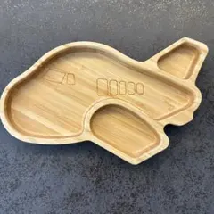 FUNFAM 竹製 お子様用プレート 飛行機型