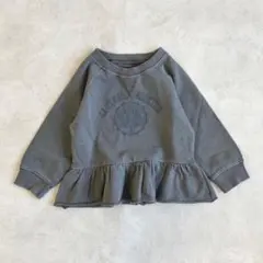 春　マーキーズ　１２０　MARKEY'S ピグメントフリルスウェット　グレー