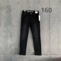 H&M キッズ　デニム　ブラック　新品未使用　160 ストレッチ