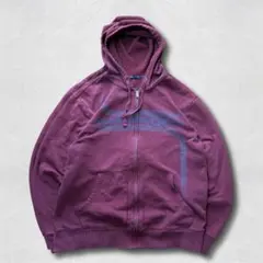 GAPジップパーカー M相当 ボルドー 裏起毛 ソフト フルジップ