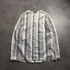 GQ3220◇DEECEE : 80's USA製 ストライプ柄ノーカラー