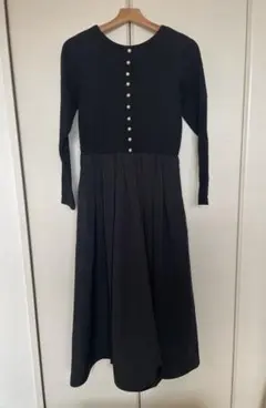 ❗️美品❗️キープマイクローゼット　パールボタンロングワンピース