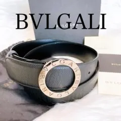ブルガリ　ベルト　サンクルロゴ　ビーゼロワンレザー　ブラック